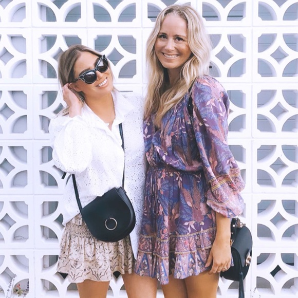 Purple Boho Floral Gypsy Print Dress Long Sleeve - Picture 15 of 16